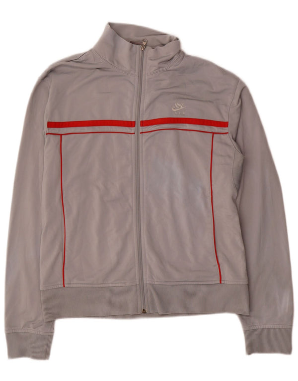 Nike Damen-Trainingsanzug-Top-Jacke UK 16/18 XL Graues Colourblock-Polyester