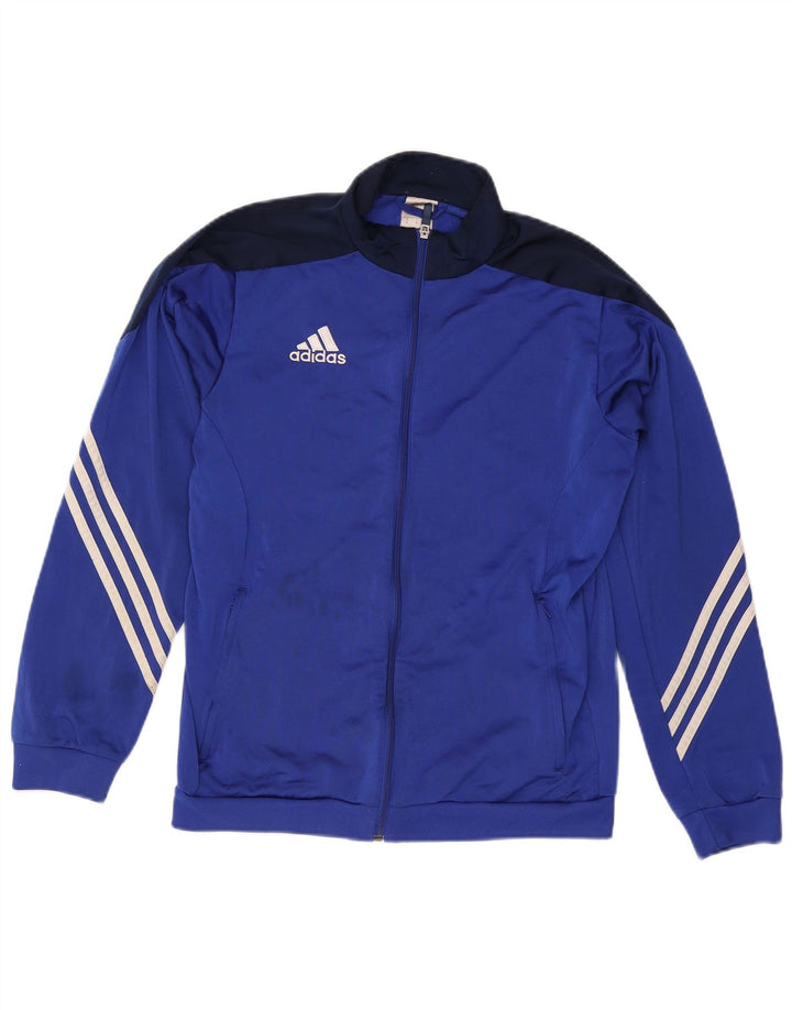 Adidas Mens Tracksuit Top Jacket Medium Blue Colourblock Polyester