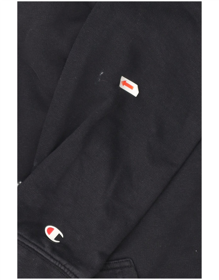 Champion Mens Hoodie Jumper Medium Navy Blue Cotton