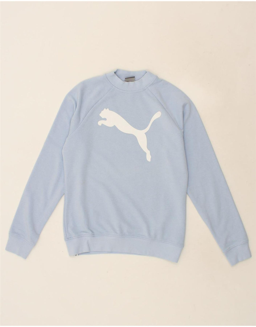 PUMA Womens Graphic Sweatshirt Jumper UK 10 Small Blue Vintage Puma and Second-Hand Puma from Messina Hembry 
