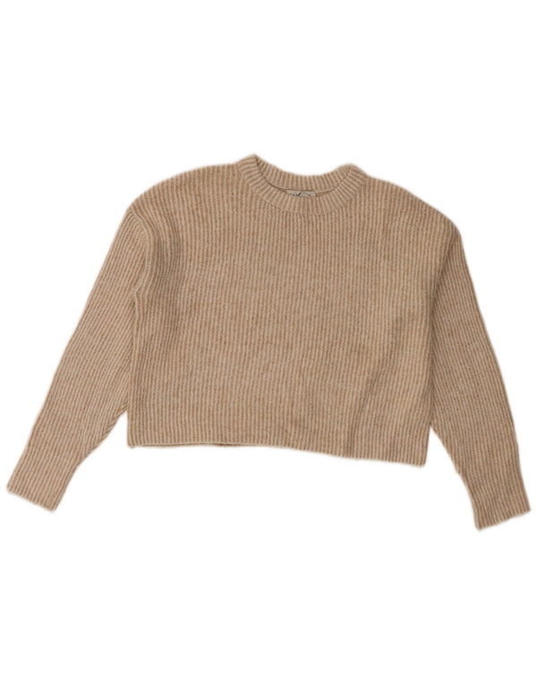 Topshop Womens Crop Oversized trøjetrøje med rund hals DK 6 XS Beige