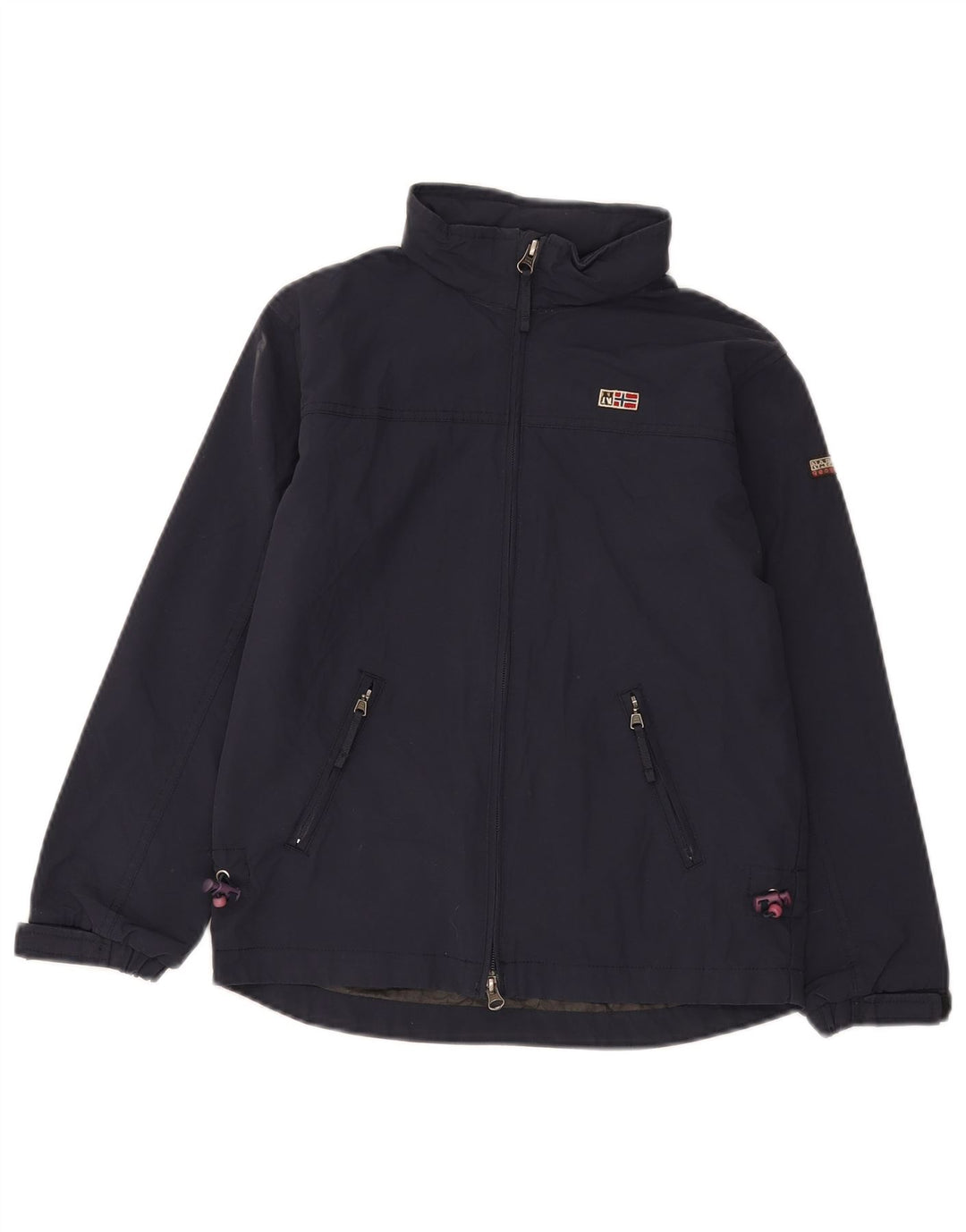 Napapijri Boys Hooded Rain Jacket 9-10 Years Navy Blue Polyamide