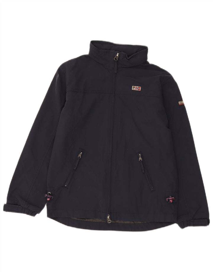 Napapijri Boys Hooded Rain Jacket 9-10 Years Navy Blue Polyamide