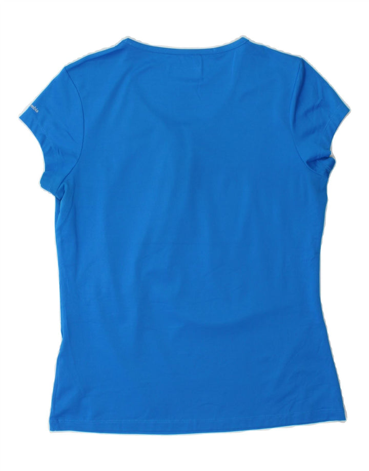 COLUMBIA Womens T-Shirt Top UK 10 Small Blue Polyester Vintage Columbia and Second-Hand Columbia from Messina Hembry 