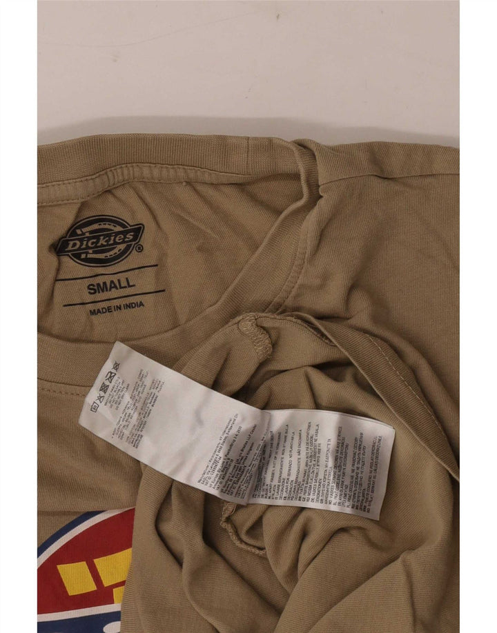 Dickies Mens Graphic T-Shirt Top Small Beige Cotton