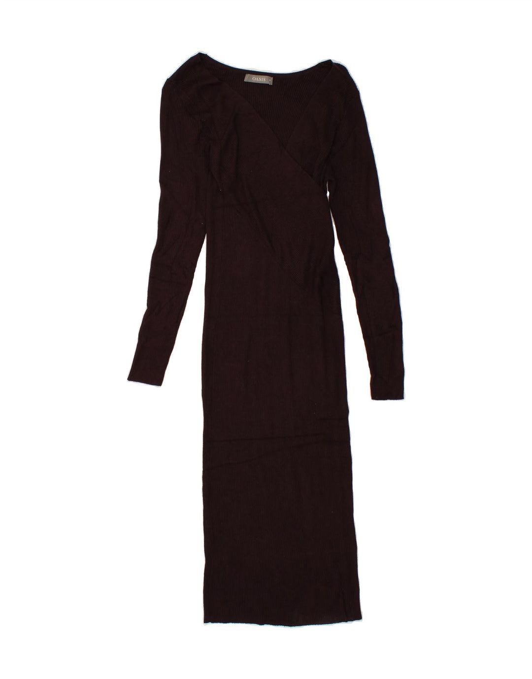 OASIS Womens Long Sleeve Maxi Dress UK 12 Medium Maroon Viscose Vintage Oasis and Second-Hand Oasis from Messina Hembry 