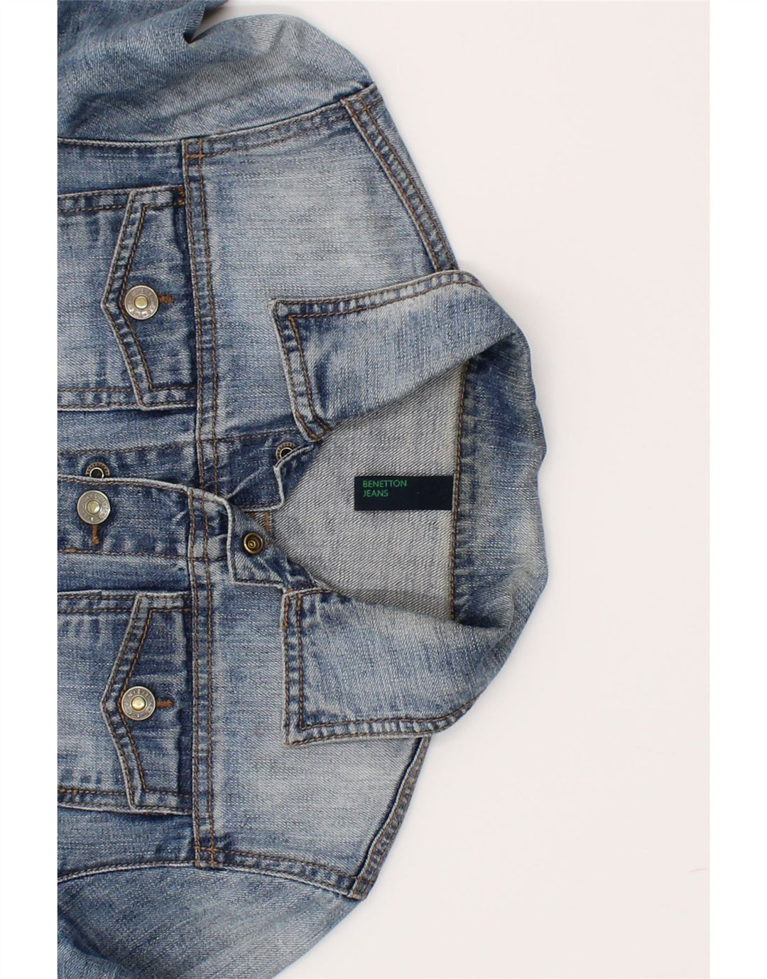 BENETTON Boys Denim Jacket 11-12 Years 2XL  Blue Cotton Vintage Benetton and Second-Hand Benetton from Messina Hembry 