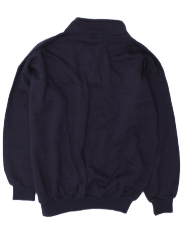 Vintage Womens Sweatshirt Jumper UK 14 Medium Navy Blue Cotton