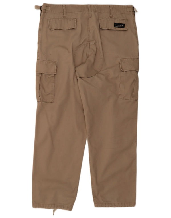 Pantalon cargo droit vintage pour hommes W38 L30 Beige