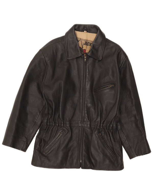 Fly Womens Leather Jacket UK 14 Medium Black Leather