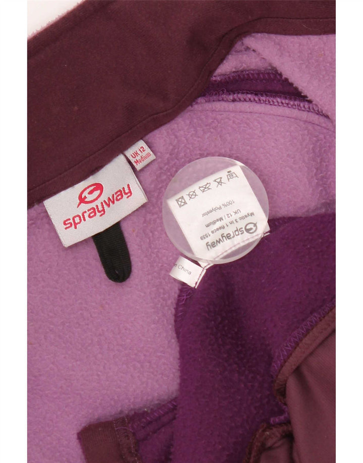 Sprayway Womens Liner Fleece Jacket UK 12 Medium Purple Colourblock