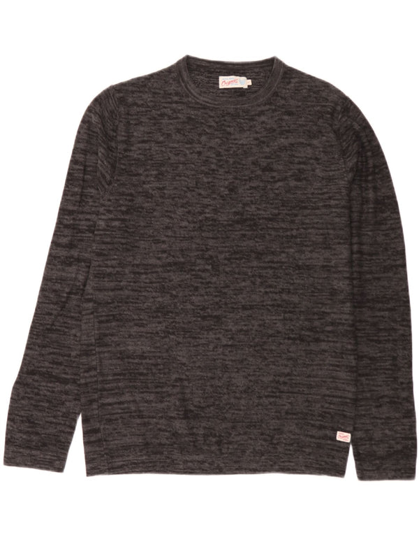 Jack & Jones Mens Crew Neck Jumper Sweater Large Grey Flecked Cotton