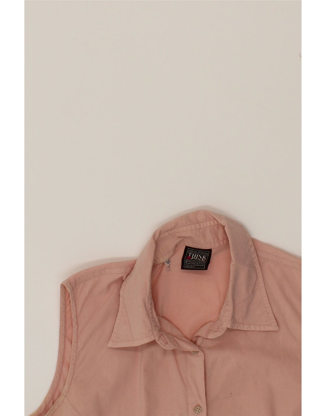THINK PINK Womens Sleeveless Shirt Blouse UK 14 Medium Pink Vintage Think Pink and Second-Hand Think Pink from Messina Hembry 