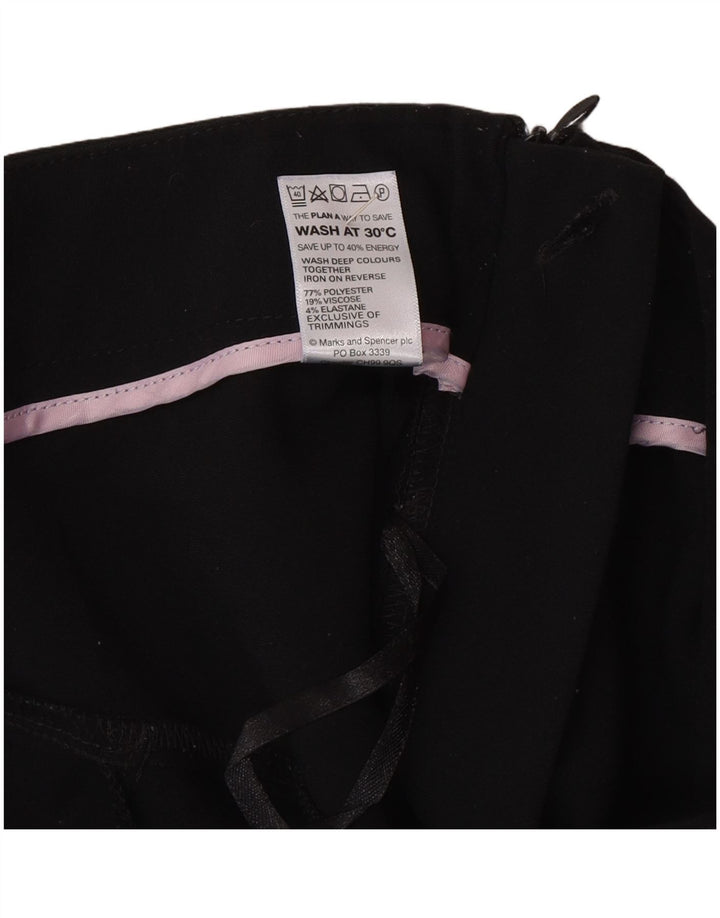 Marks & Spencer Damen A-Linienrock UK 14 Large W32 Schwarz Polyester
