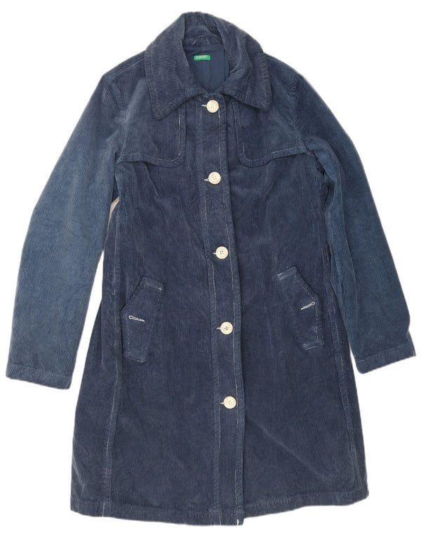Benetton Damefløjl Frakke IT 44 Medium Navyblå Bomuld