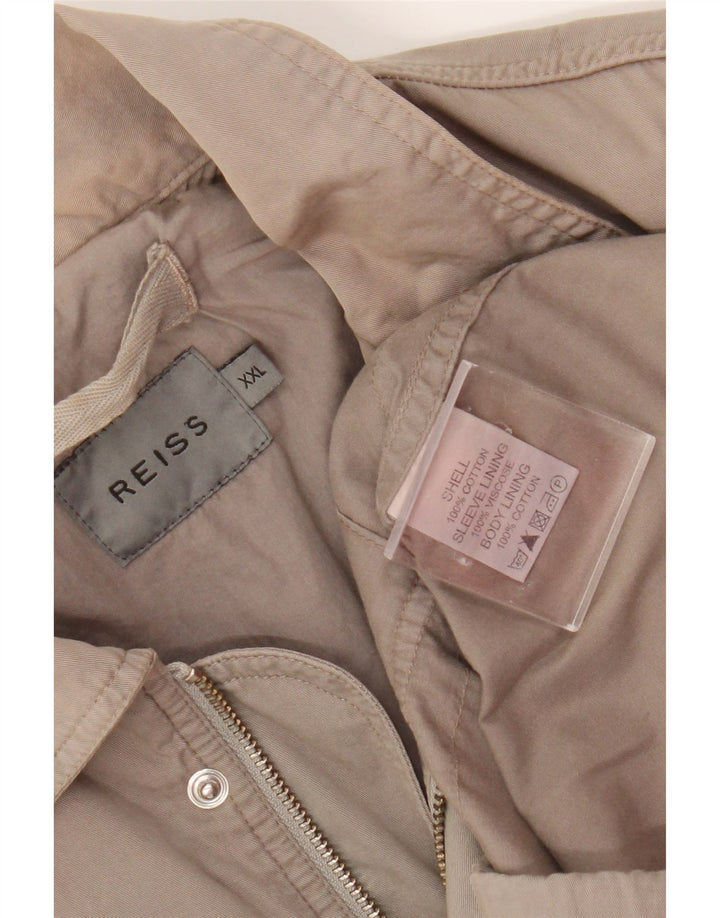 Reiss Mens Utility Jacket UK 44 2XL Beige Cotton
