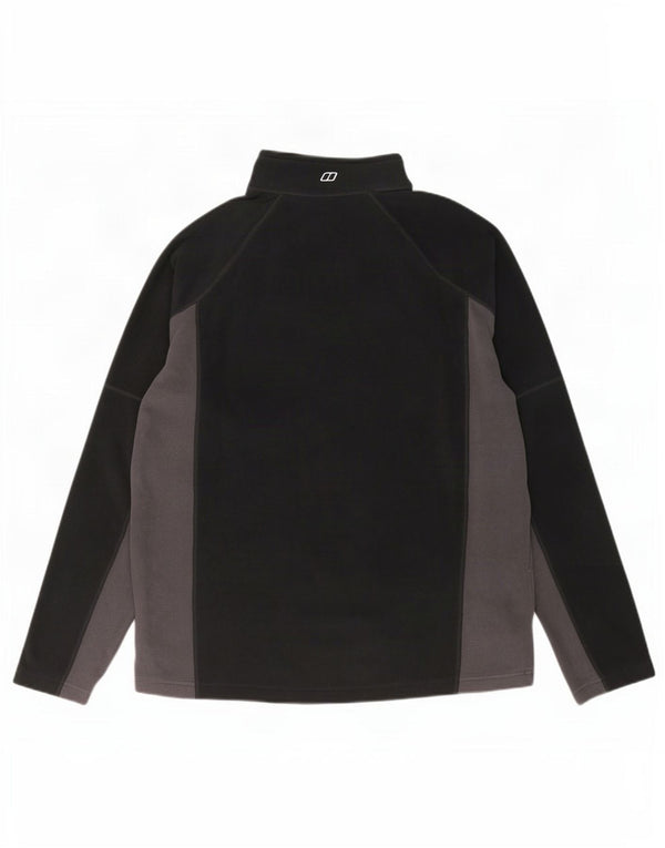 Berghaus Pull polaire à col zippé pour homme Large Noir Colorblock Polyester