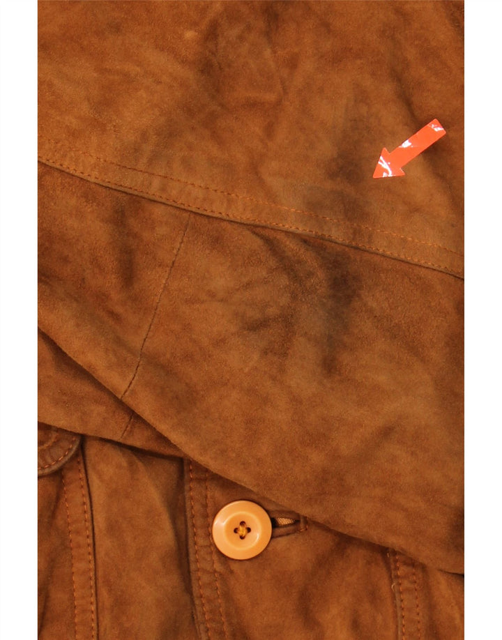BOMB BOOGIE Mens Suede Bomber Jacket UK 42 XL Brown Leather Vintage Bomb Boogie and Second-Hand Bomb Boogie from Messina Hembry 