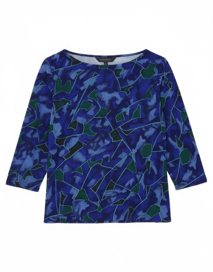 Valstar Top da donna con motivo astratto manica 3/4 UK 18 XL Blu