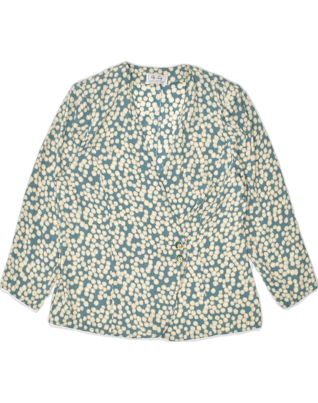 VINTAGE Womens 2 Button Blazer Jacket UK 18 XL Green Spotted | Vintage | Thrift | Second-Hand | Used Clothing | Messina Hembry 