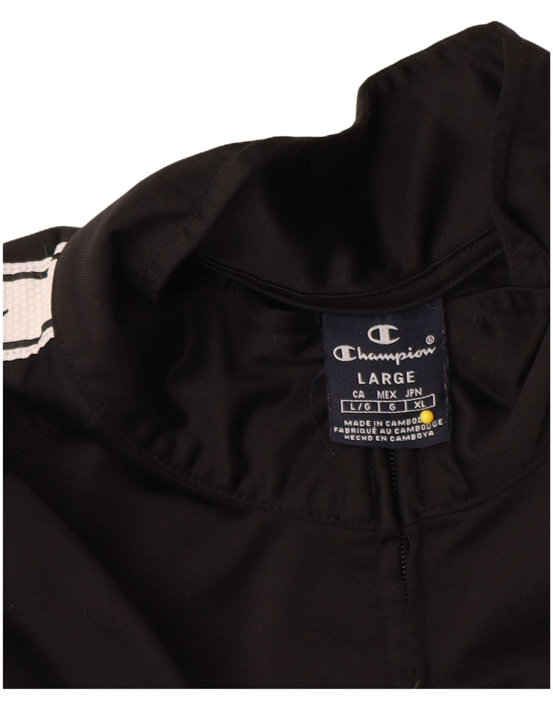 Champion Mens Graphic Tracksuit Top Jacket Large Black Colourblock