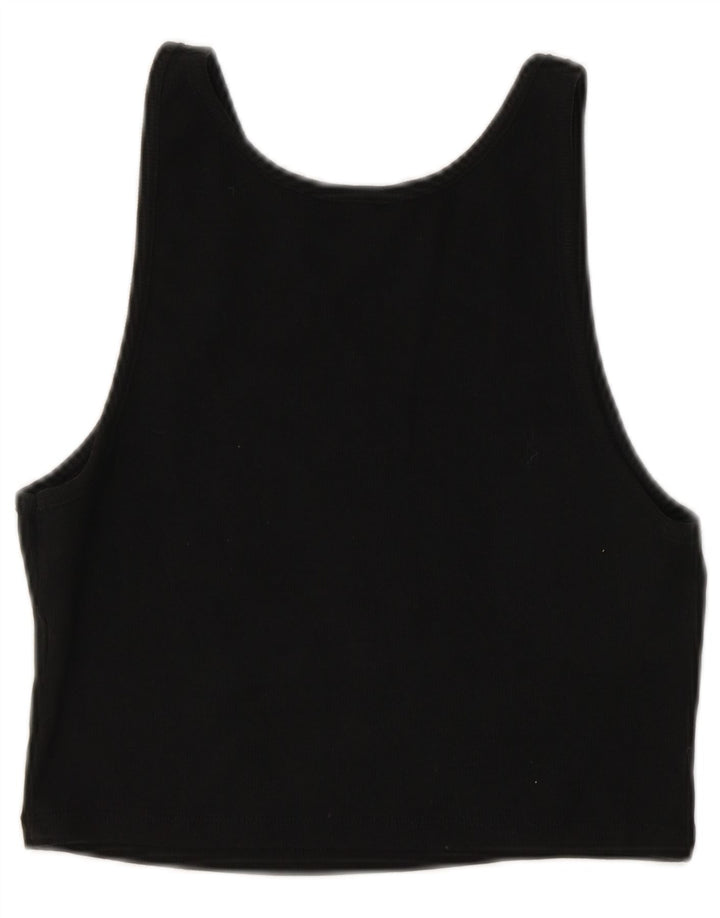 Zara Womens Crop Vest Top UK 14 Large Black