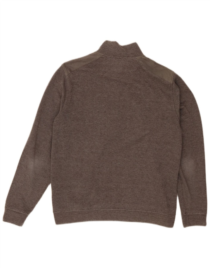TED BAKER Mens Zip Neck Sweatshirt Jumper Size 5 XL Grey Polyester