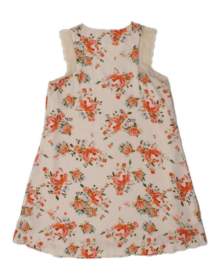 MOSSIMO Womens Sleeveless Shift Dress UK 16 Large Beige Floral Polyester Vintage Mossimo and Second-Hand Mossimo from Messina Hembry 