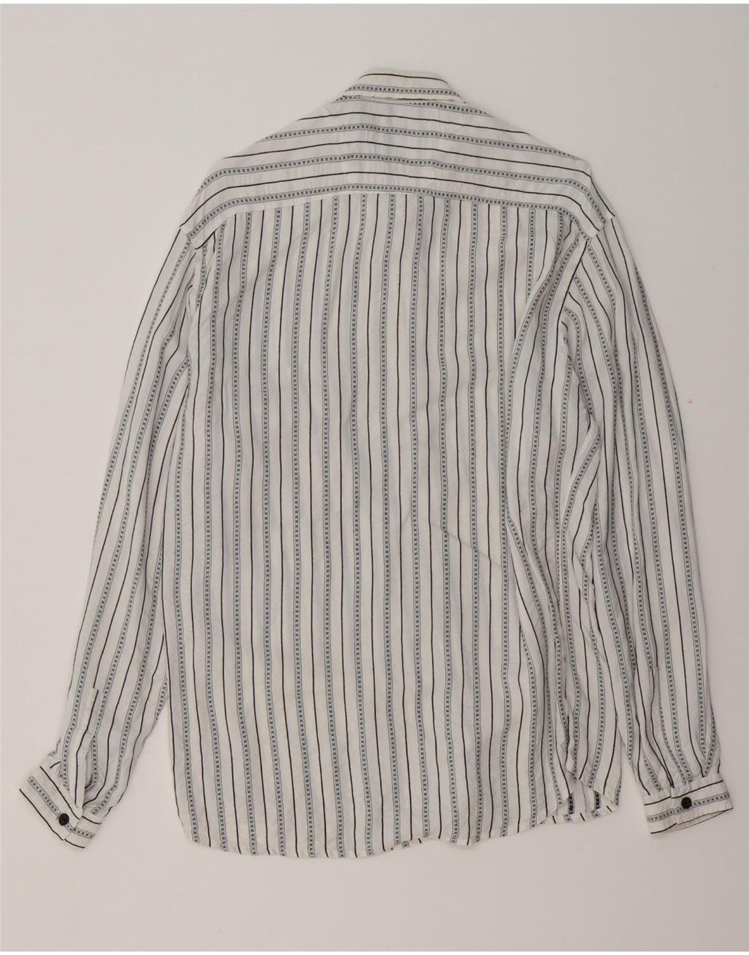 VINTAGE Mens Shirt Large White Striped