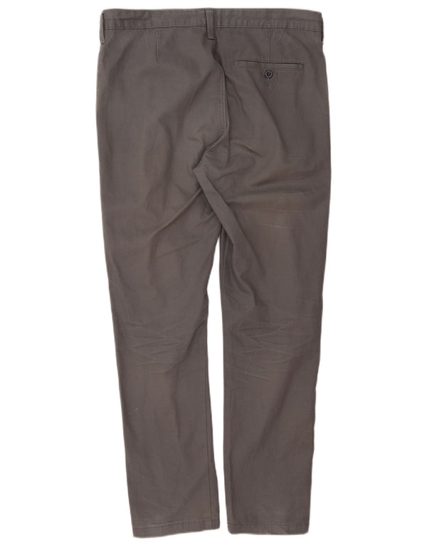 Marks & Spencer Herre Tapered Chino Bukser W32 L29 Grå Bomuld