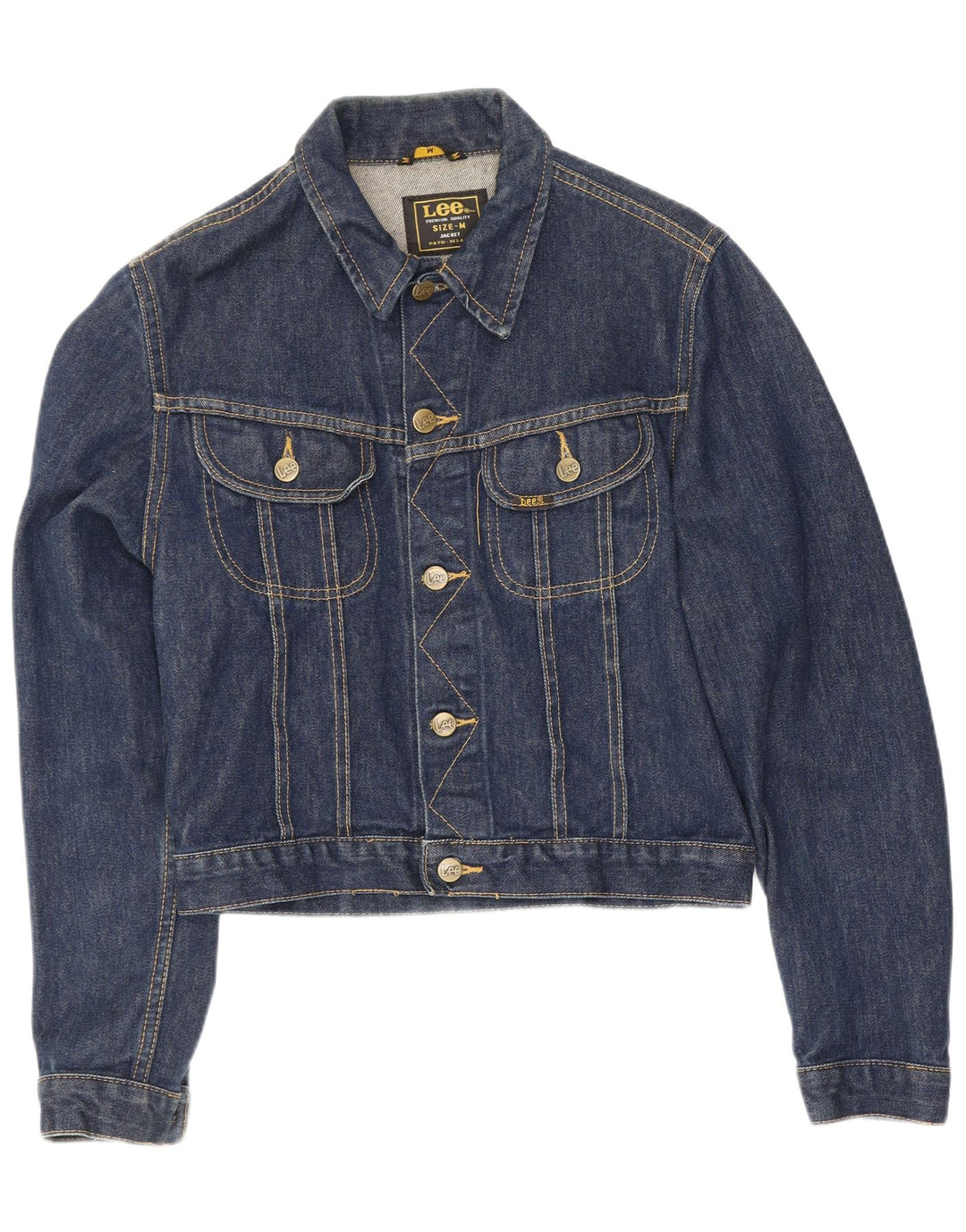 Lee Womens Crop Denim Jacket UK 12 Medium Navy Blue Cotton