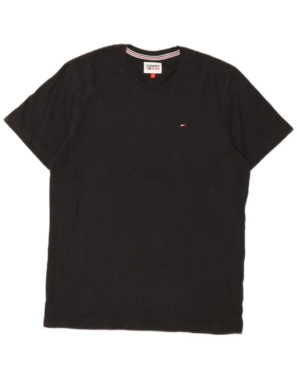 Tommy Hilfiger Herre T-Shirt Top Medium Sort Bomuld
