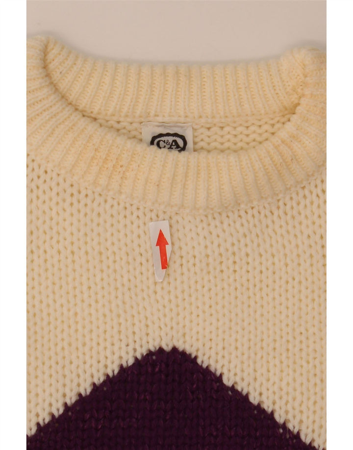 C&A Damen-Pullover mit Rundhalsausschnitt, EU 40, mittelgrau, Argyle/Diamant