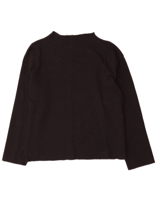 Zara Dame Turtle Neck Jumper Sweater UK 16 Large Black Bomuld