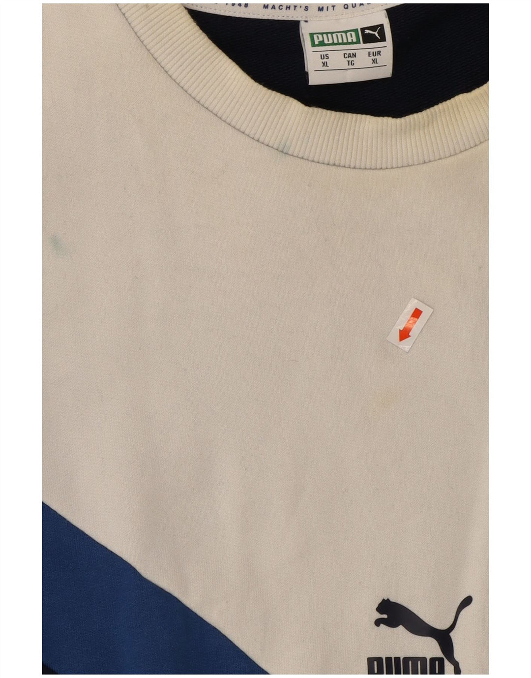 Puma Mens Sweatshirt Jumper XL Navy Blue Colourblock