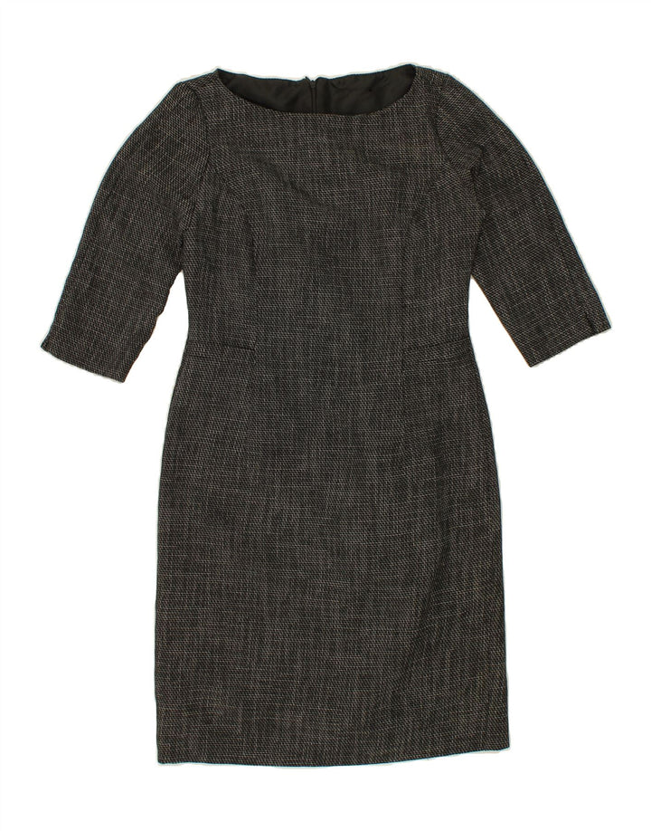 VINTAGE Womens Sheath Dress UK 10 Small Grey Chevron Polyester Vintage Vintage and Second-Hand Vintage from Messina Hembry 