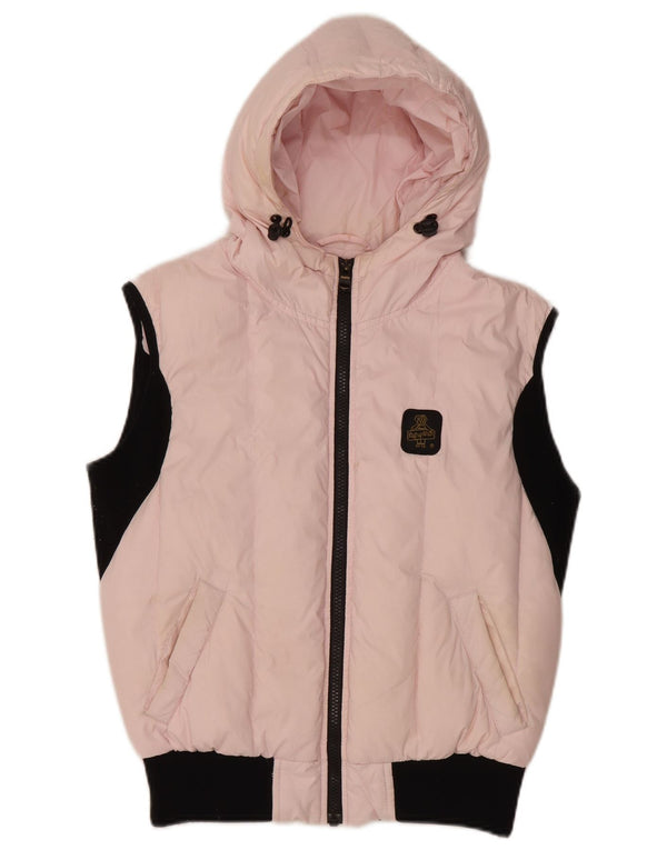 Refrigiwear Gilet imbottito con cappuccio corto da donna UK 14 Large Pink Colourblock