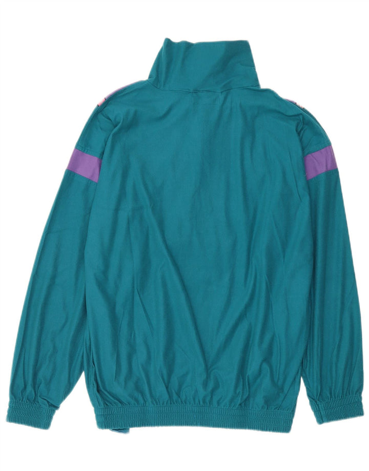 Vintage Mens Graphic Full Tracksuit Small  Green Colourblock Polyester