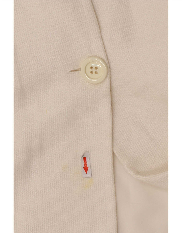 Massimo Dutti Damen Crop 2 Button Blazer Jacke EU 38 Mittelweiß