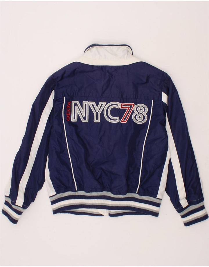 GEOX RESPIRA Boys Graphic Bomber Jacket 3-4 Years White Colourblock Vintage Geox Respira and Second-Hand Geox Respira from Messina Hembry 