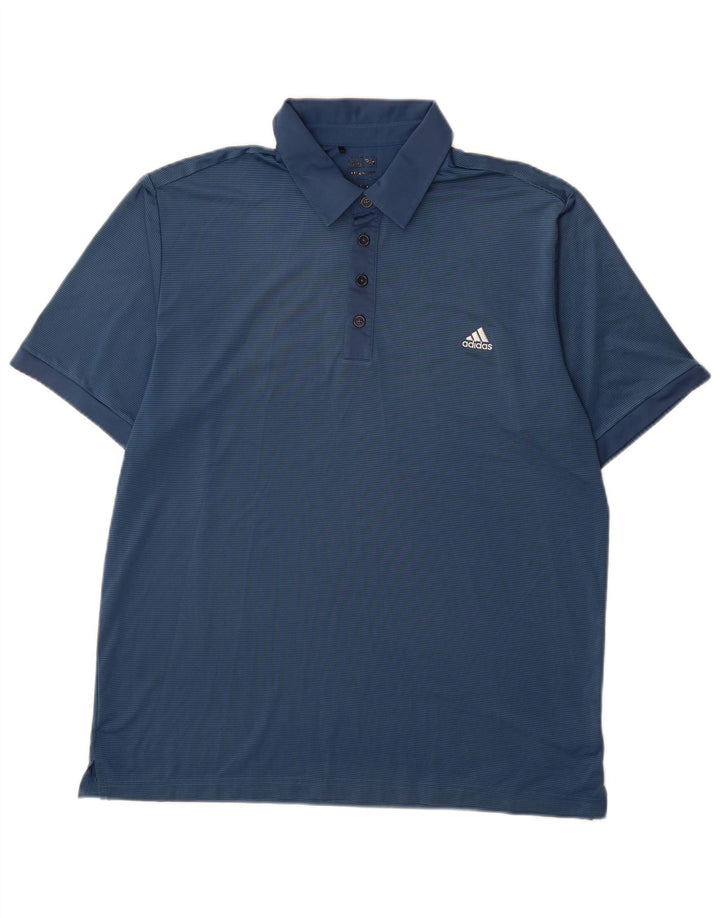 Adidas Mens Climalite Polo Shirt XL Blue Polyester