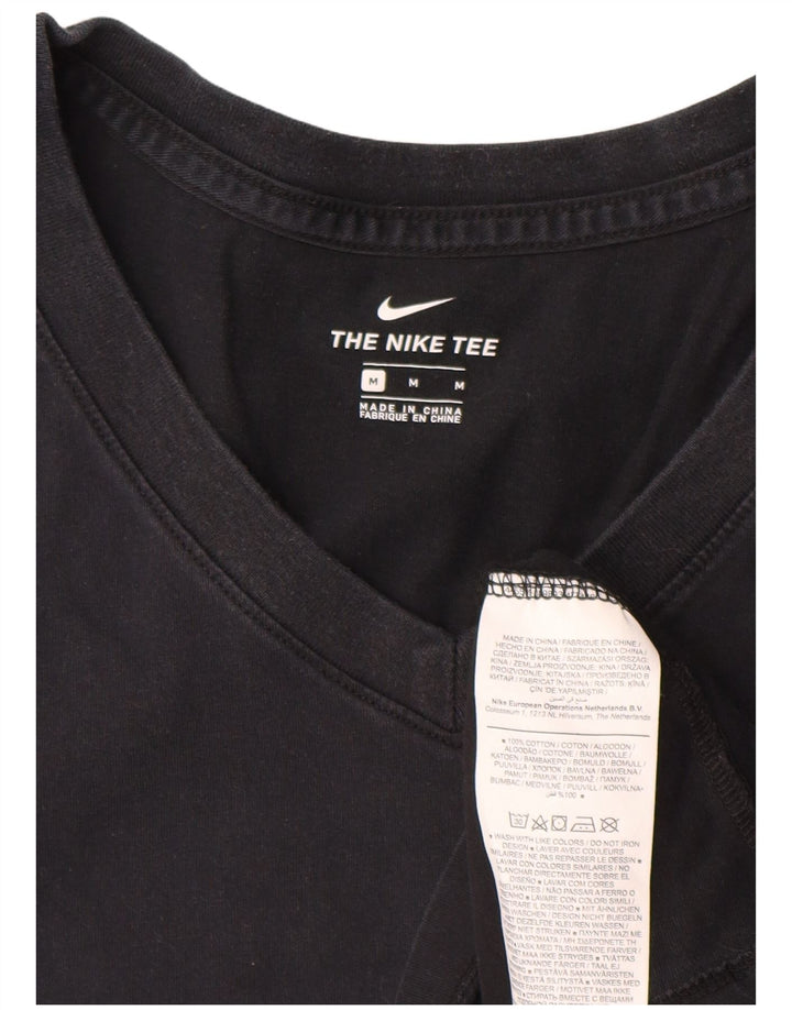 Nike Womens T-Shirt Top UK 14 Medium Black Cotton
