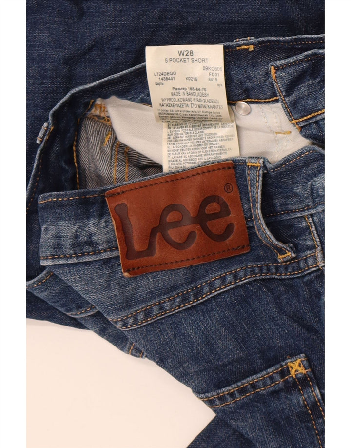 Pantaloncini di jeans da uomo Lee W28 piccoli in cotone blu