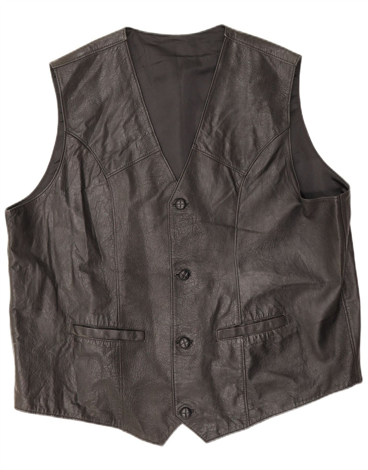 Vintage Mens Waistcoat XL Black
