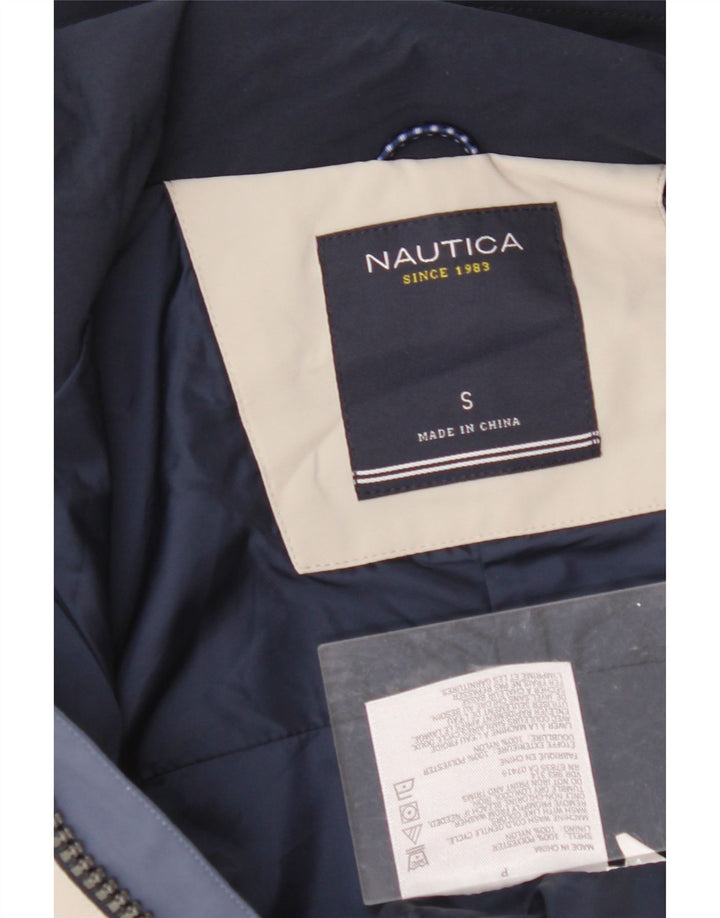 NAUTICA Mens Bomber Jacket UK 36 Small Beige Colourblock Polyester