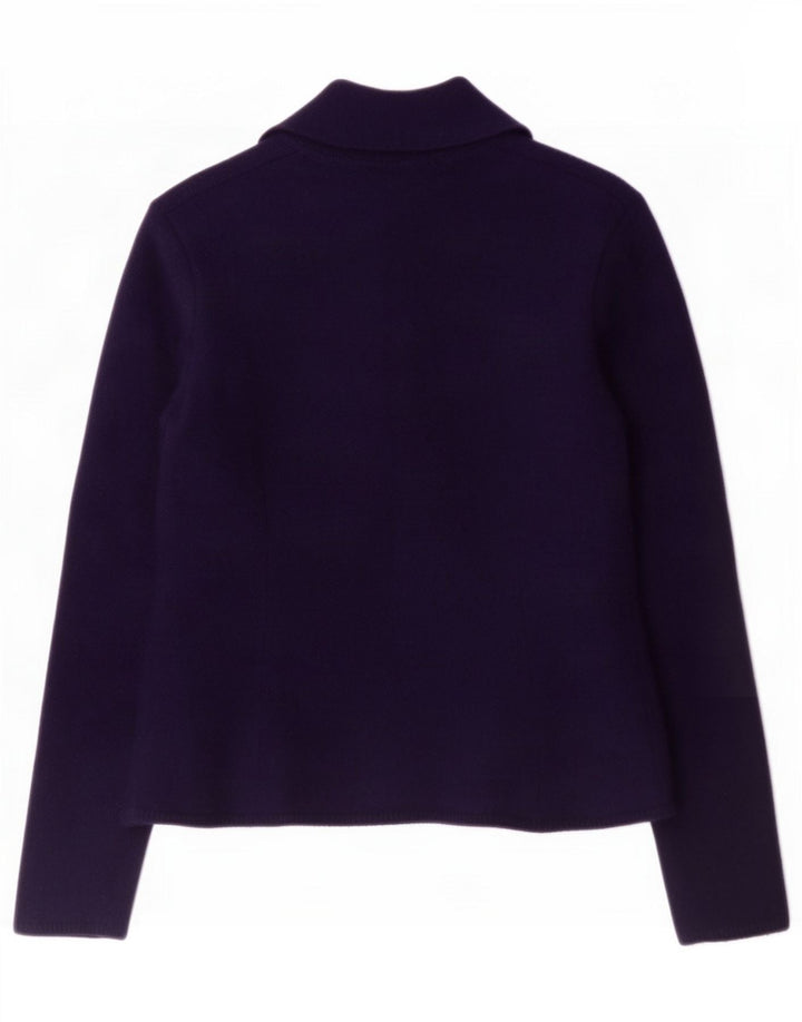 Zara Chaqueta Blazer Mujer UK 44 Mediana Lana Azul Marino