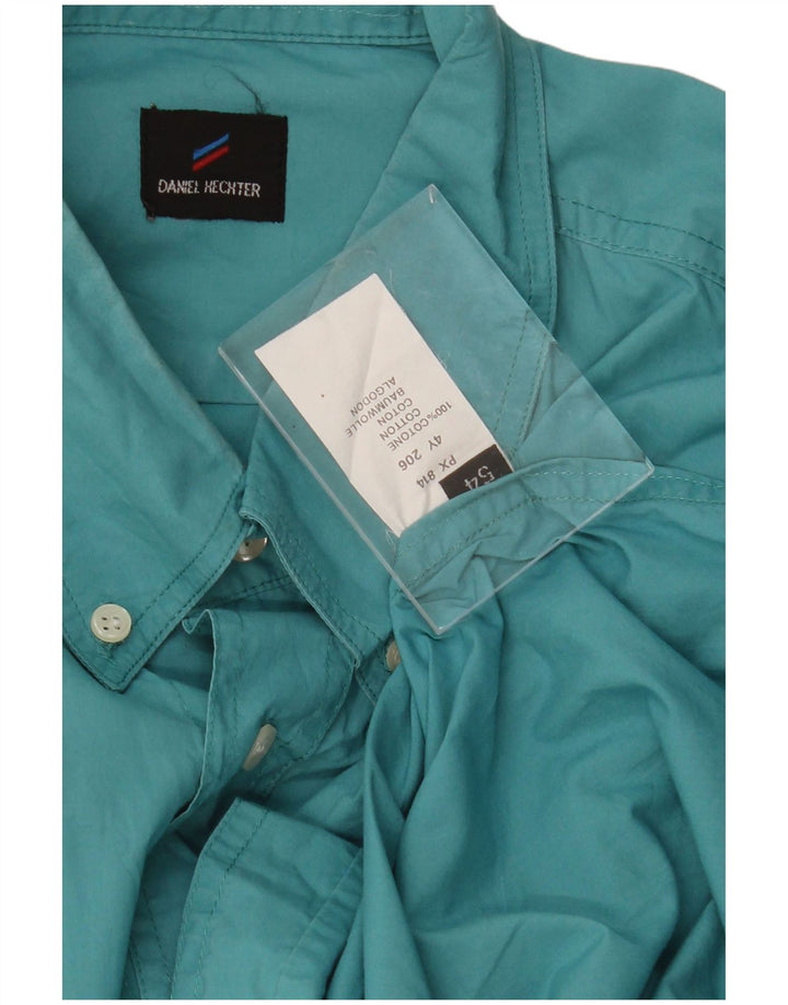 DANIEL HECHTER Mens Shirt IT 54 XL Green Cotton