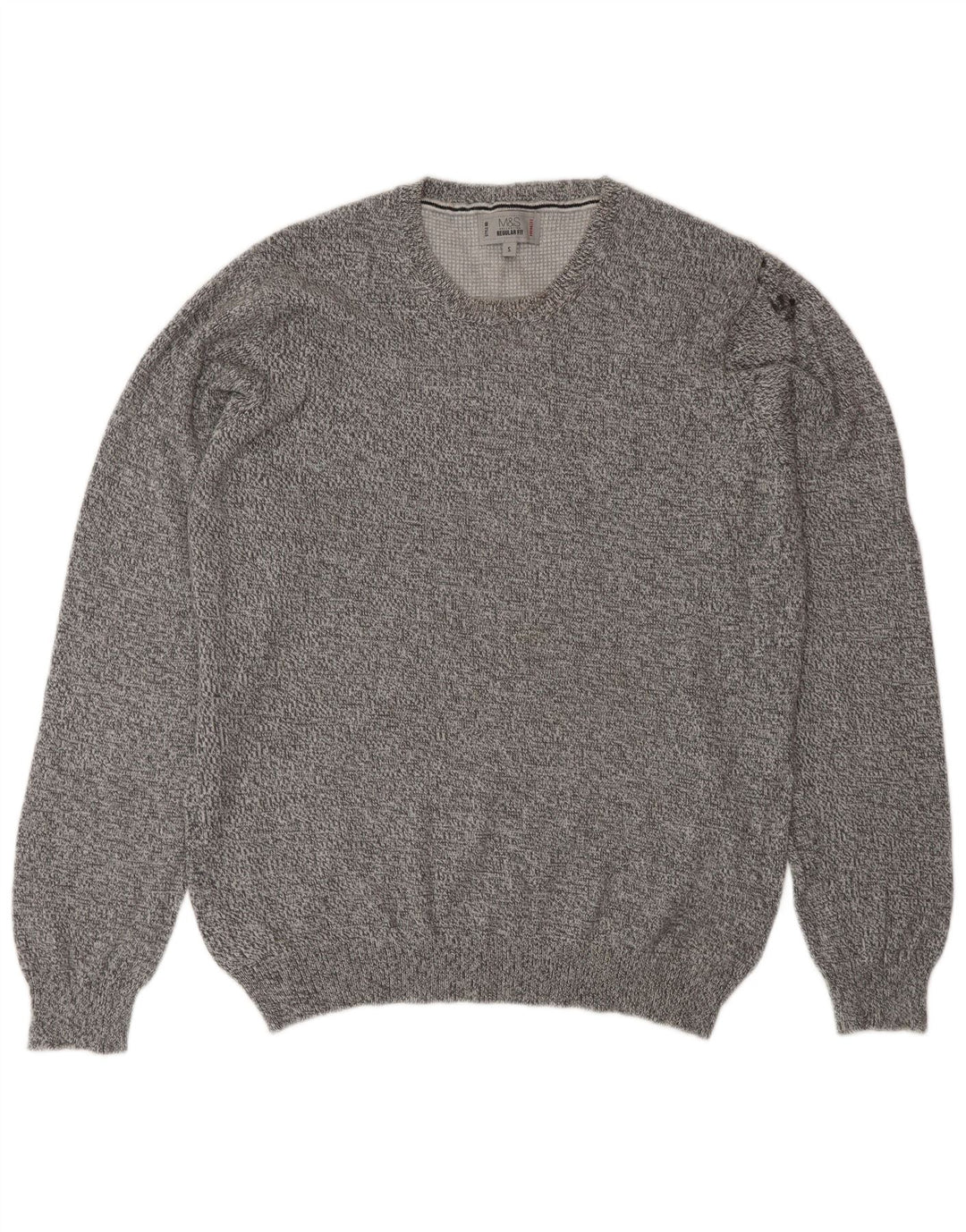 Maglione maglione girocollo da uomo Marks & Spencer piccolo grigio screziato