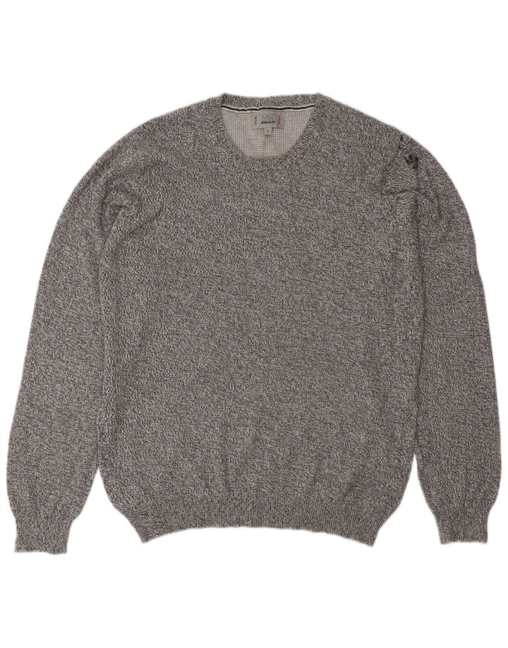 Maglione maglione girocollo da uomo Marks & Spencer piccolo grigio screziato