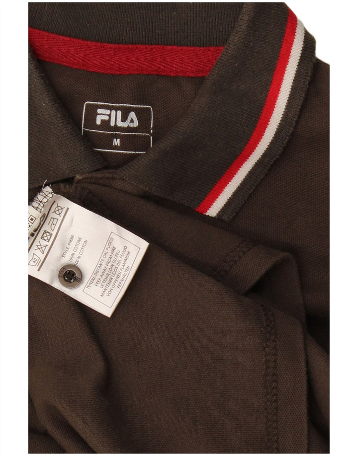 FILA Mens Polo Shirt Medium Brown Cotton